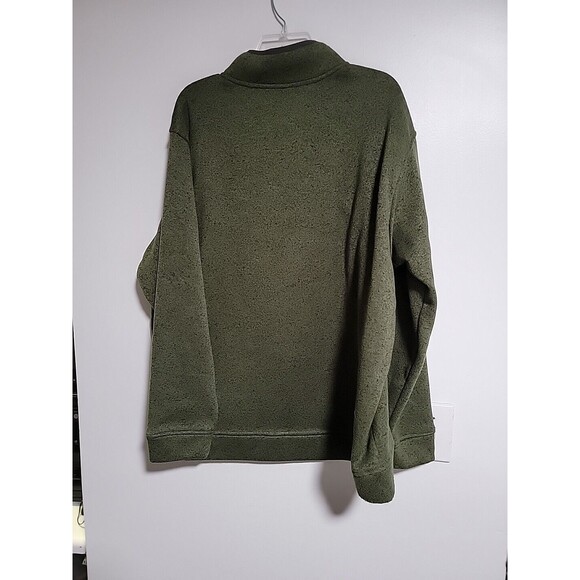 Eddie Bauer Men's Radiator Fleece Snap-Front Mock Pullover Sweater Green XXL - Picture 4 of 6